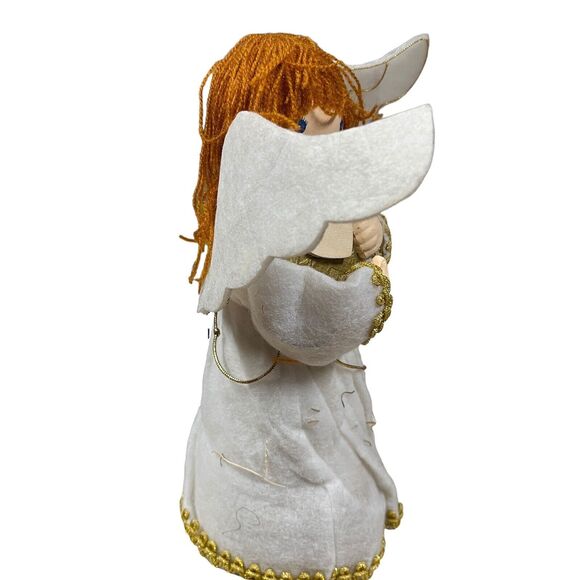 Angel Tree Topper Farmhouse Cloth Vintage Naturaltrim Retro Redhead Kitsch Decor - Picture 6 of 10